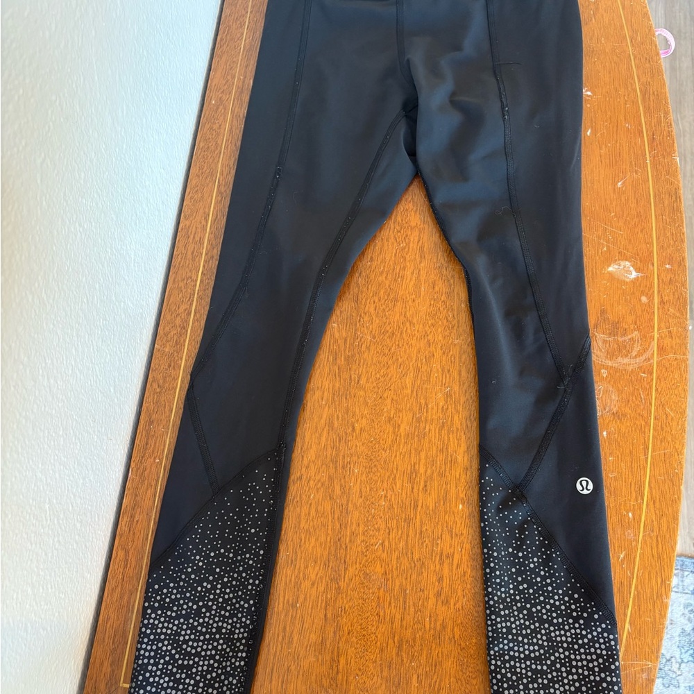 lululemon athletica women’s black speckled leggings